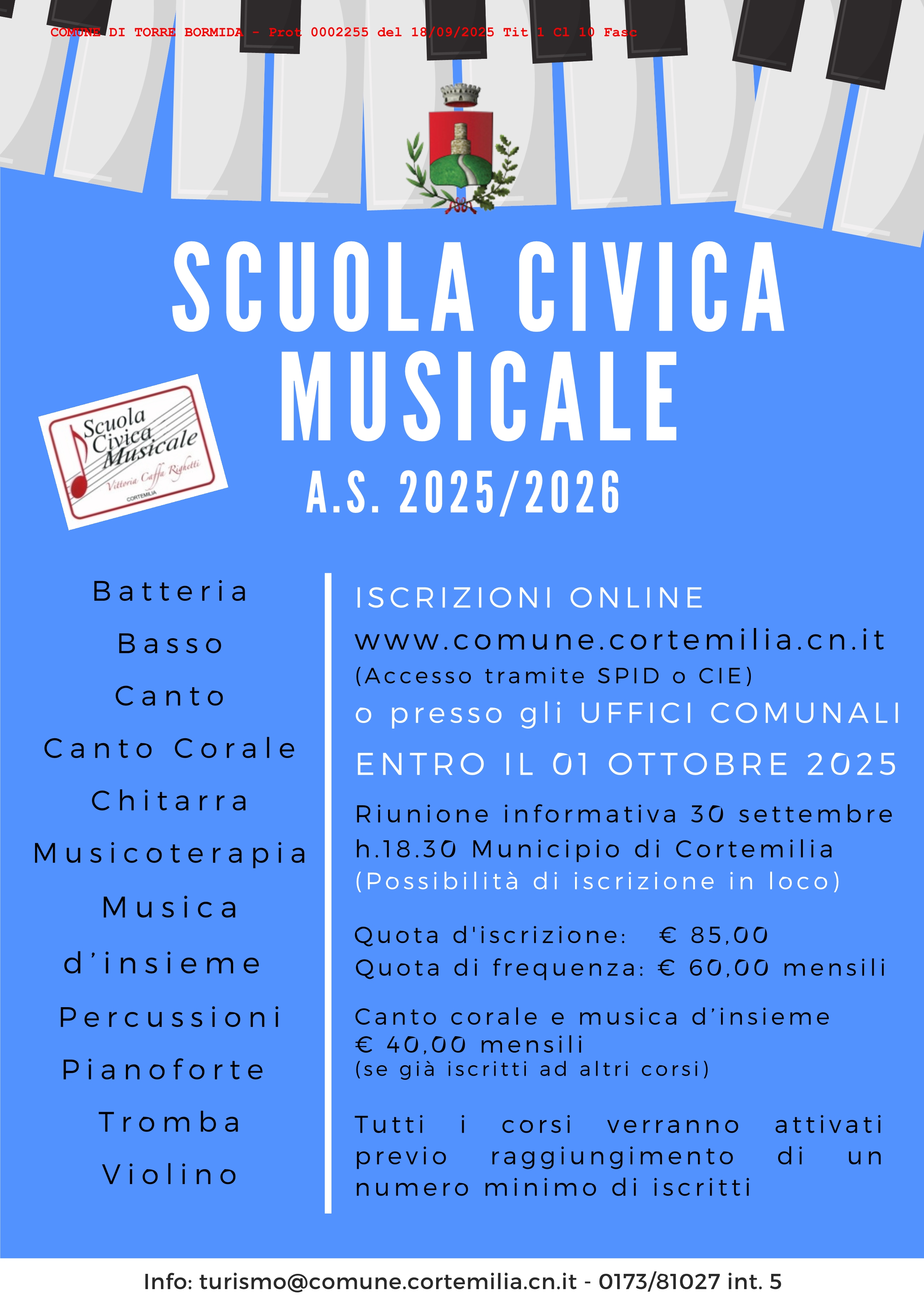 Scuola Civica Musicale "Vittoria Caffa Righetti" A.S. 2025/2026