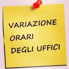 Avviso modifica orari Uffici Comunali